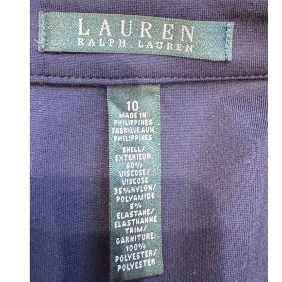 Lauren Ralph Lauren Navy Moto Jacket with Gold Hardware – Size 10 - Picture 2 of 7